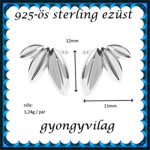 925-ös sterling ezüst ékszerek: fülbevaló EF04 - kellékek & szerszámok - gyöngy, ékszerkellék - egyéb alkatrész - Meska.hu