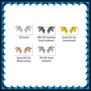 925-ös sterling ezüst ékszerek: fülbevaló EF04 - kellékek & szerszámok - gyöngy, ékszerkellék - egyéb alkatrész - Meska.hu