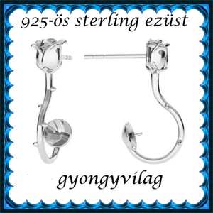 925-ös sterling ezüst ékszerkellék: fülbevaló kapocs, bedugós EFK B 50, Kellékek & szerszámok, Gyöngy, ékszerkellék, Egyéb alkatrész, Ékszerkészítés, Ékszerkészítés, MESKA