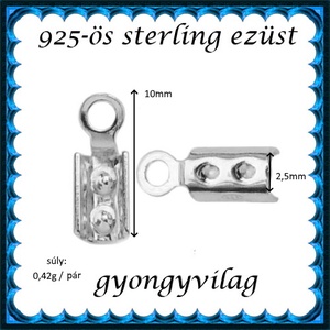 925-ös ezüst  lánckapocsvég 2,5mm-es 2db/cs ELK V 08-2,5 - kellékek & szerszámok - gyöngy, ékszerkellék - egyéb alkatrész - Meska.hu