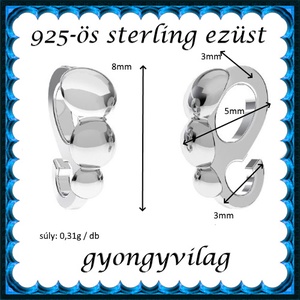 925-ös sterling ezüst ékszerkellék: medáltartó, medálkapocs EMK 97AG - kellékek & szerszámok - gyöngy, ékszerkellék - egyéb alkatrész - Meska.hu