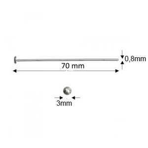 925-ös sterling ezüst ékszerkellék: szerelőpálca szög végű 70  x 0,8mm-es  - kellékek & szerszámok - gyöngy, ékszerkellék - egyéb alkatrész - Meska.hu