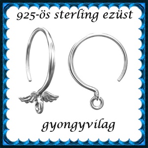  925-ös sterling ezüst ékszerkellék: fülbevalóalap akasztós EFK A 89, Kellékek & szerszámok, Gyöngy, ékszerkellék, Egyéb alkatrész, Ékszerkészítés, Mindenmás, Ékszerkészítés, MESKA