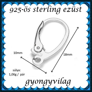 925-ös sterling ezüst ékszerkellék: fülbevaló kapocs, biztonsági-francia kapcsos EFK K 22 - kellékek & szerszámok - ékszerkellék - fülbevaló kapocs - Meska.hu