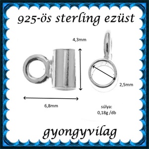 925-ös sterling ezüst ékszerkellék: medáltartó, medálkapocs EMT 39 - kellékek & szerszámok - gyöngy, ékszerkellék - egyéb alkatrész - Meska.hu