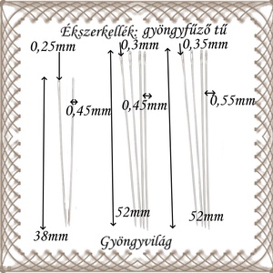 Ékszerkellék: Gyöngyfűző tű   BFE 02 - kellékek & szerszámok - gyöngy, ékszerkellék - egyéb alkatrész - Meska.hu