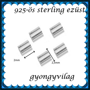 925-ös sterling ezüst ékszerkellék: köztes/gyöngy/díszitőelem EKÖ 19-2x2,5 - kellékek & szerszámok - gyöngy, ékszerkellék - egyéb alkatrész - Meska.hu