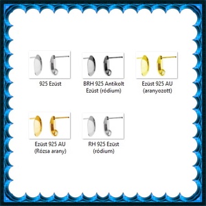 925-ös sterling ezüst ékszerkellék: fülbevaló kapocs, bedugós EFK B 53 - kellékek & szerszámok - gyöngy, ékszerkellék - egyéb alkatrész - Meska.hu