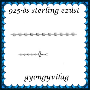 925-ös ezüst lánc méterben 925 EL05-1,2, Kellékek & szerszámok, Gyöngy, ékszerkellék, Egyéb alkatrész, Ékszerkészítés, Ékszerkészítés, MESKA