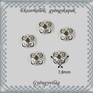 Ékszerkellék: gyöngykupak BGYK 25 7,8mm-es 15db/csomag - kellékek & szerszámok - gyöngy, ékszerkellék - fém köztesek - Meska.hu