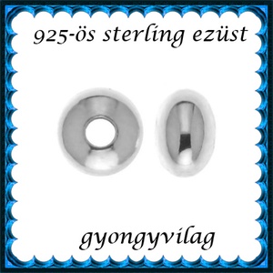 925-ös sterling ezüst ékszerkellék: köztes/gyöngy/díszitőelem EKÖ 09-4  2db/csomag, Kellékek & szerszámok, Gyöngy, ékszerkellék, Fém köztesek, Ékszerkészítés, Mindenmás, Ékszerkészítés, MESKA