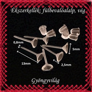 Ékszerkellék: fülbevaló alap BFK-SZ 01-5x2,5 mm 20pár/cs - kellékek & szerszámok - gyöngy, ékszerkellék - egyéb alkatrész - Meska.hu