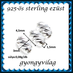 925-ös sterling ezüst ékszerkellék: köztes / gyöngy / dísz EKÖ 96  2db/csomag - kellékek & szerszámok - gyöngy, ékszerkellék - fém köztesek - Meska.hu