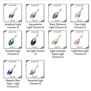 Swarovski csepp medál, 925-ös sterling ezüst kapoccsal  SSZE-SW6565-M22 - ékszer - nyaklánc - medál - Meska.hu