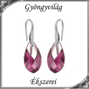 Swarovski csepp fülbevaló, 925-ös sterling ezüst kapoccsal  SSZE-SW6565-F18 - ékszer - fülbevaló - lógó csepp fülbevaló - Meska.hu