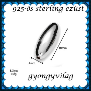 925-ös sterling ezüst ékszerkellék: köztes / gyöngy / dísz  EKÖ 27-4 4x10 - kellékek & szerszámok - gyöngy, ékszerkellék - fém köztesek - Meska.hu