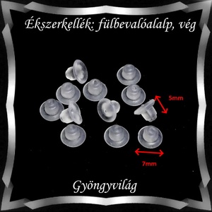 Ékszerkellék: fülbevaló vég/shift BFK-SZ 07-6x7 szilikon  40db/csomag - kellékek & szerszámok - gyöngy, ékszerkellék - egyéb alkatrész - Meska.hu