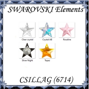 Ékszerkellék: Swarovski csillag 20 mm-es több színben 6714, Kellékek & szerszámok, Gyöngy, ékszerkellék, Swarovski kristályok, Ékszerkészítés, Ékszerkészítés, MESKA