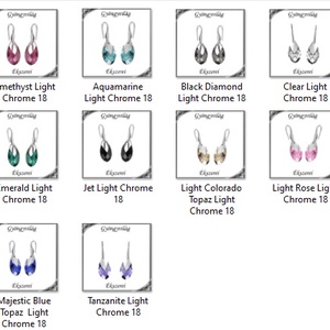 Swarovski csepp fülbevaló, 925-ös sterling ezüst kapoccsal  SSZE-SW6565-F18 - ékszer - fülbevaló - lógó csepp fülbevaló - Meska.hu