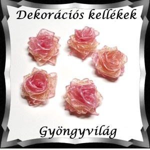 Dekorációs kellék: organza virág DK-VO 01-15szm 10db, Kellékek & szerszámok, Dekorációs kellékek, Egyéb kellékek, Ékszerkészítés, Ékszerkészítés, Varrás, MESKA