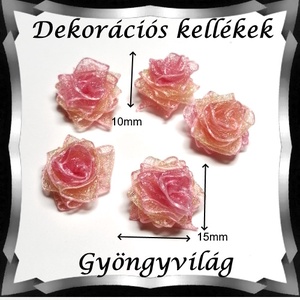 Dekorációs kellék: organza virág DK-VO 01-15szm 10db - kellékek & szerszámok - dekorációs kellékek - egyéb kellékek - Meska.hu