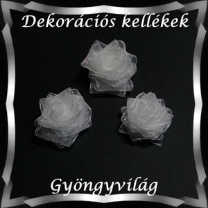 Dekorációs kellék: organza virág DK-VO 01-30 5db, Kellékek & szerszámok, Dekorációs kellékek, Egyéb kellékek, Ékszerkészítés, Ékszerkészítés, Varrás, MESKA