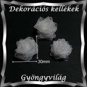 Dekorációs kellék: organza virág DK-VO 01-30 5db - kellékek & szerszámok - dekorációs kellékek - egyéb kellékek - Meska.hu