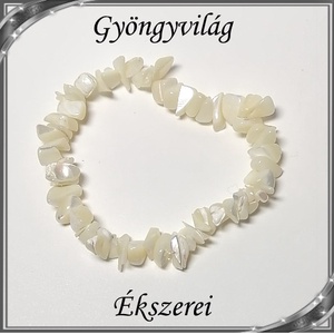 Ásvány chips nyaklánc-karkötő szett, ezüstözött kapoccsal SSZEB-ÁS03  White Jade - ékszer - ékszerszett - Meska.hu