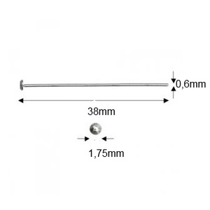 925-ös sterling ezüst ékszerkellék: szerelőpálca szög végű ESZP SZ 38x0,6 2db/csomag - kellékek & szerszámok - gyöngy, ékszerkellék - egyéb alkatrész - Meska.hu