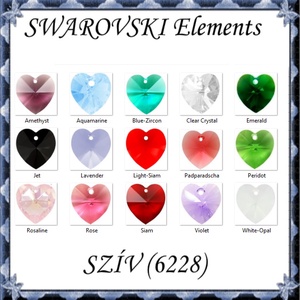 Swarovski kristály medál: SWM szív (6228) 18mm-es több színben, Kellékek & szerszámok, Gyöngy, ékszerkellék, Swarovski kristályok, Ékszerkészítés, Ékszerkészítés, MESKA