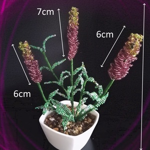Gyöngyből készített levendula asztaldísz GYV 01-3 - otthon & életmód - dekoráció - asztal és polc dekoráció - asztaldísz - Meska.hu