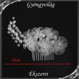 Ékszerek-hajdíszek, hajcsatok: Esküvői, menyasszonyi, alkalmi hajdísz, S-H-FÉ01 - esküvő - hajdísz - fésűs hajdísz - Meska.hu