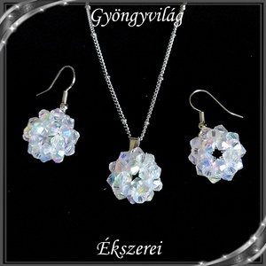 Ékszerek-szettek: kristály ékszer szett SSZNA-KGY01-01 crystal ab, Ékszer, Ékszerszett, Ékszerkészítés, Gyöngyfűzés, gyöngyhímzés, MESKA