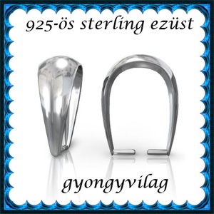 925-ös sterling ezüst ékszerkellék: medáltartó, medálkapocs EMK 77-11, Kellékek & szerszámok, Gyöngy, ékszerkellék, Egyéb alkatrész, Ékszerkészítés, Mindenmás, Ékszerkészítés, MESKA