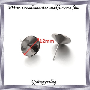 Nemes acél ékszerkellék: fülbevaló alap NAFK 02-12  1pár/cs - kellékek & szerszámok - gyöngy, ékszerkellék - egyéb alkatrész - Meska.hu