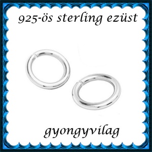 925-ös sterling ezüst ékszerkellék: karika nyitott ESZK NY 7x0,8mm 2db/csomag, Kellékek & szerszámok, Gyöngy, ékszerkellék, Egyéb alkatrész, Ékszerkészítés, Ékszerkészítés, MESKA