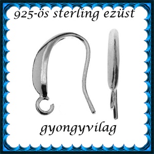  925-ös sterling ezüst ékszerkellék: fülbevalóalap akasztós EFK A 73-2r - kellékek & szerszámok - gyöngy, ékszerkellék - egyéb alkatrész - Meska.hu