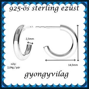 925-ös sterling ezüst ékszerek: fülbevaló EF13e - ékszer - fülbevaló - pötty fülbevaló - Meska.hu