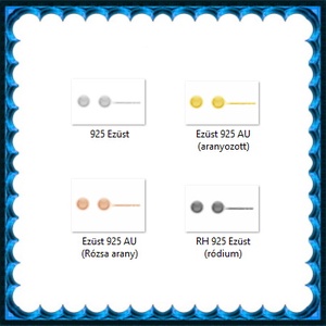 925-ös sterling ezüst ékszerek: fülbevaló EF17g - ékszer - fülbevaló - pötty fülbevaló - Meska.hu