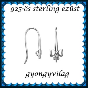 925-ös sterling ezüst ékszerkellék: fülbevalóalap akasztós EFK A 75, Kellékek & szerszámok, Gyöngy, ékszerkellék, Egyéb alkatrész, Ékszerkészítés, Ékszerkészítés, MESKA