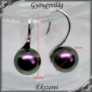 Ékszerek-fülbevalók: Swarovski félig fúrt gömb s925-ös ezüst SF-S925-SW05  S925-fk11--sw5818-8 - ékszer - fülbevaló - pötty fülbevaló - Meska.hu