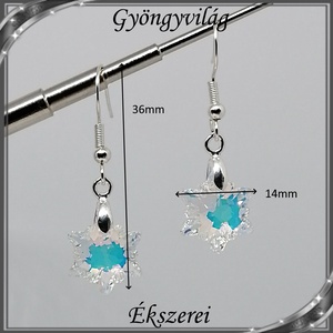 Ékszerek-fülbevalók: Swarovski Edelweiss fülbevaló s925-ös ezüst SF-S925-SW07  S925-fk02--sw6748-14  - ékszer - fülbevaló - lógó fülbevaló - Meska.hu