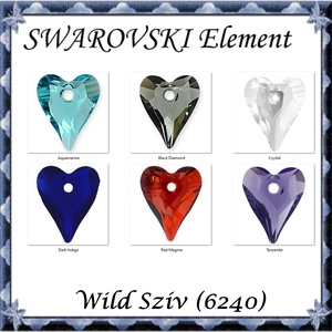 Swarovski kristály medál: Wild szív 12mm több szín SW6240-12, Kellékek & szerszámok, Gyöngy, ékszerkellék, Swarovski kristályok, Ékszerkészítés, Ékszerkészítés, MESKA