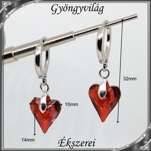 Ékszerek-fülbevalók: Swarovski Wild szív fülbevaló s925-ös ezüst SF-S925-SW08 több színben - ékszer - fülbevaló - lógó fülbevaló - Meska.hu