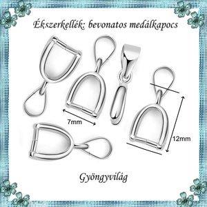 Ezüstel bevont ékszerkellék: medálkapocs  E925-MK04-12 5db/csomag - kellékek & szerszámok - ékszerkellék - medáltartó, medálkapocs - Meska.hu