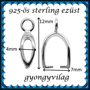 925-ös sterling ezüst ékszerkellék: medáltartó, medálkapocs EMK 116 - kellékek & szerszámok - gyöngy, ékszerkellék - egyéb alkatrész - Meska.hu