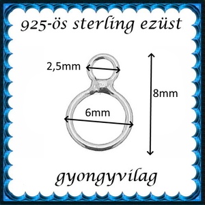 925-ös ezüst kapocs vég ELK KV 01 - kellékek & szerszámok - gyöngy, ékszerkellék - egyéb alkatrész - Meska.hu