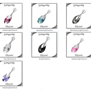 Swarovski csepp medál, 925-ös sterling ezüst kapoccsal  SSZE-SW6565-M22, Ékszer, Nyaklánc, Medál, Ékszerkészítés, Gyöngyfűzés, gyöngyhímzés, MESKA