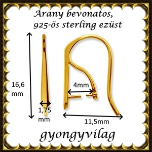 925-ös sterling ezüst ékszerkellék: fülbevaló kapocs, akasztós EFK A 56g - kellékek & szerszámok - gyöngy, ékszerkellék - egyéb alkatrész - Meska.hu