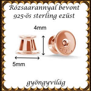 925-ös sterling ezüst ékszerkellék: fülbevalóalap bedugós EFK B 51rg vég - kellékek & szerszámok - gyöngy, ékszerkellék - egyéb alkatrész - Meska.hu